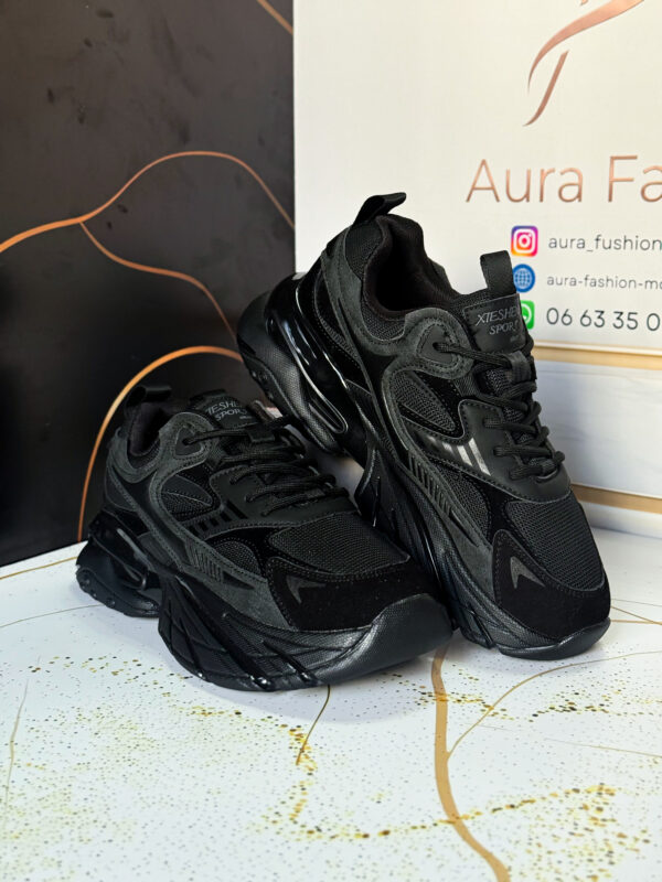 Xieshen Sport Black Chunky Air-Cushion Sneakers